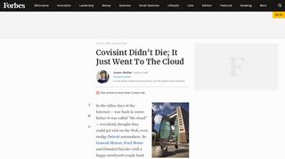
                            10. Covisint Didn't Die; It Just Went To The Cloud - Forbes