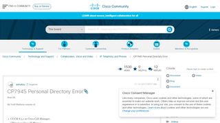 
                            3. CP7945 Personal Directory Error - Cisco Community