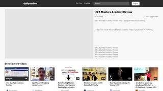 
                            13. CPA Masters Academy Review - video dailymotion