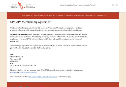 
                            6. CPA/APA Membership Agreement – Canadian Psychological ...