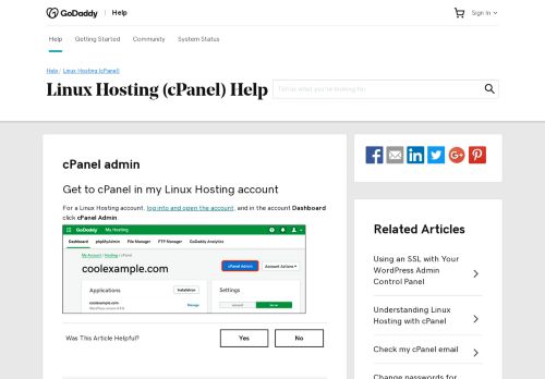 
                            6. cPanel access page | Linux Hosting (cPanel) - GoDaddy Help SG