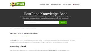 
                            2. cPanel Control Panel Overview - HostPapa Knowledge Base