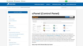 
                            3. cPanel (Control Panel) | Webhosting Lexikon - HOSTERZ