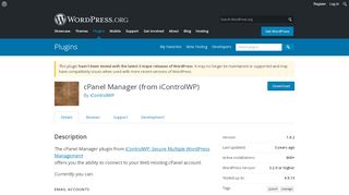 
                            2. cPanel Manager (from iControlWP) | WordPress.org