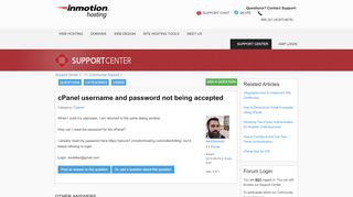 
                            5. cPanel username and password not being accepted | InMotion ...