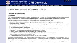 
                            12. CPE ADVISORY ON UNSTRUCTURED LEARNING ACTIVITIES ...