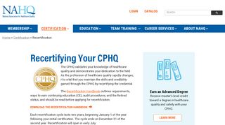 
                            5. CPHQ Recertification | NAHQ