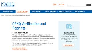 
                            13. CPHQ Verification and Reprints | NAHQ