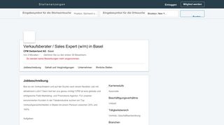 
                            8. CPM Switzerland AG sucht Verkaufsberater / Sales Expert (w/m) in ...
