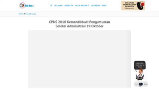
                            11. CPNS 2018 Kemendikbud: Pengumuman Seleksi Administrasi 19 ...