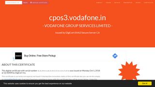 
                            8. cpos3.vodafone.in by Vodafone Group Services Limited certificate (0b ...