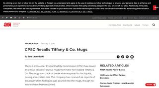 
                            10. CPSC Recalls Tiffany & Co. Mugs - Advertising Specialty Institute