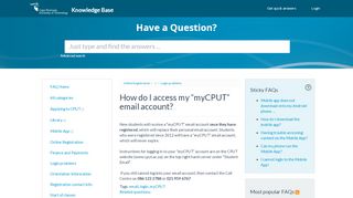 
                            7. CPUT Knowledge Base - How do I access my “myCPUT” email ...