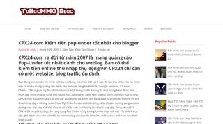 
                            12. CPX24.com Kiếm tiền pop-under tốt nhất cho blogger