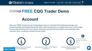 
                            10. CQG Trader Free Demo | Futures Trading Platform | Optimus Futures