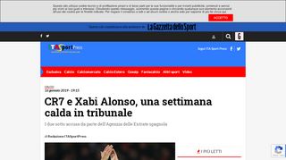 
                            4. CR7 e Xabi Alonso, una settimana calda in tribunale – ITA Sport Press