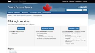 
                            9. CRA login services - Canada Revenue Agency