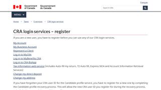 
                            3. CRA login services – register - Canada.ca