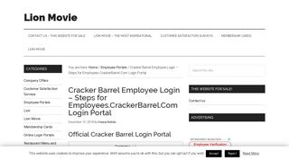 
                            3. Cracker Barrel Employee Login – Steps for Employees ... - Lion Movie