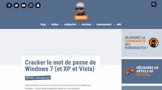 
                            6. Cracker le mot de passe de Windows 7 (et XP et Vista) – Korben