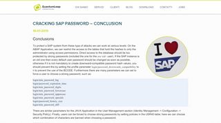 
                            12. Cracking SAP password - Conclusion - Quantum leap