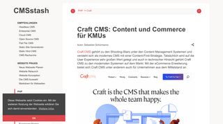 
                            8. Craft CMS: Content und Commerce für KMUs | CMSstash