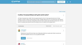 
                            5. Craften Terminal Minecraft geht nicht mehr? (startet-nicht ...