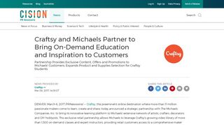 
                            8. Craftsy and Michaels Partner to Bring On-Demand Education and ...