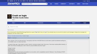 
                            13. Crash on login - The Elder Scrolls Online Message Board for PC ...