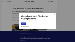 
                            7. Crash-Recorder ja, Drive-Recorder nein | NZZ