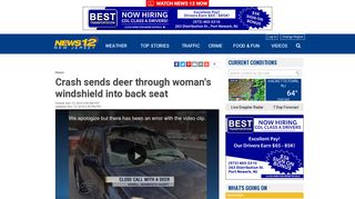 
                            11. Crash sends deer through woman's windshield into back seat