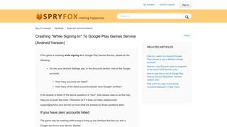 
                            3. Crashing *while signing in* to Google Play Games Service (Android ...