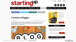 
                            11. Crashkurs Bloggen - StartingUp: Das Gründermagazin