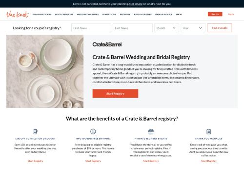 
                            12. Crate and Barrel Wedding Registry - The Knot
