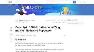 
                            13. Crawl lyric 100 bài hát hot nhất Zing mp3 với Nodejs và Puppeteer ...