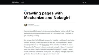
                            5. Crawling pages with Mechanize and Nokogiri - Rob Dodson