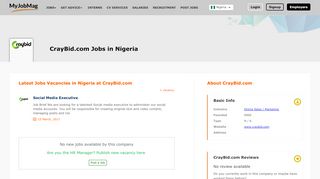 
                            8. CrayBid.com Jobs and Vacancies in Nigeria February 2019 | MyJobMag