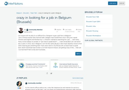 
                            9. crazy in looking for a job in Belgium (Brussels) | InterNations
