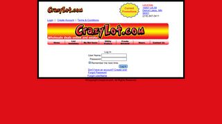 
                            5. Crazy Lot - Login Page
