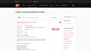 
                            11. Crazy Luck Casino Bonus Codes - thebigfreechiplist