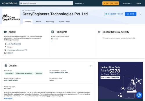 
                            4. CrazyEngineers Technologies Pvt. Ltd | Crunchbase