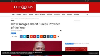 
                            12. CRC Emerges Credit Bureau Provider of the Year - THISDAYLIVE