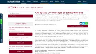 
                            12. CRC-RJ faz a 2ª convocação do cadastro reserva - Folha Dirigida