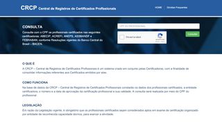 
                            7. CRCP - Central de Registros de Certificados Profissionais