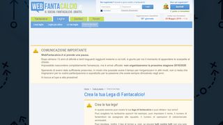 
                            4. Crea la tua Lega di Fantacalcio! | WebFantacalcio.it