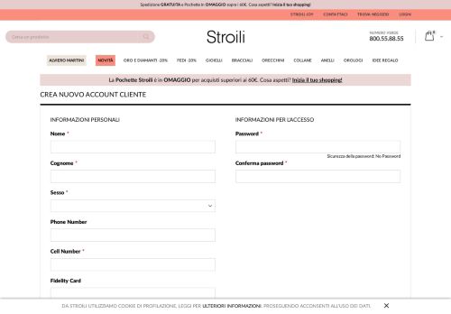
                            5. Crea nuovo account cliente - Stroili