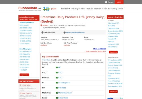 
                            11. Creamline Dairy Products Ltd ( Jersey Dairy ), Hyderabad | Company ...