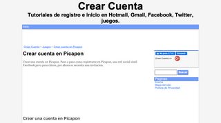 
                            5. Crear cuenta en Picapon