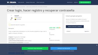 
                            7. Crear login hacer registro y recuperar contrasena, trabaja ... - Workana