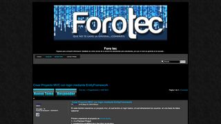 
                            6. Crear Proyecto MVC con login mediante EntityFramework - Foro tec